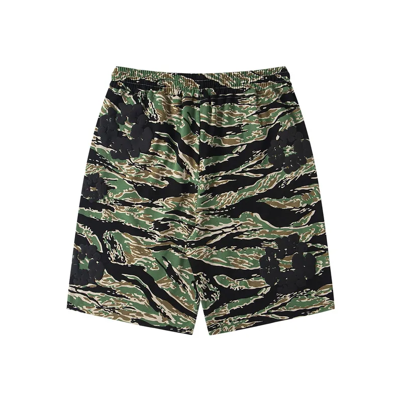 D317# DENIM TEARS Kapok European and American trendy brand high quality foam flocking camouflage printed short-sleeved suit Color Camouflage blue Camouflage powder Camouflage gray Camouflage apricot Camouflage green Size S-XL